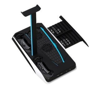 PORODO GAMING PS5 COOLING AND CHARGING HUB WITH BUILT IN SPEED TOUCH CONTROL BLACK WHITE PDX116