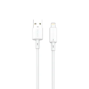 PAWA 3A USB A TO LIGHTNING QUICK CHARGING PVC CABLE 1.2M WHITE PW122 PW-BDC312AL-WH