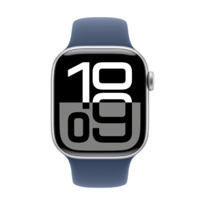 APPLE WATCH SERIES 10 GPS 42MM SILVER ALUMINIUM CASE WITH DENIM SPORT BAND S/M MWWA3