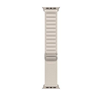 Embrace adventure with the Apple Watch Ultra 49MM featuring the Starlight Alpine Loop Band in size Small (MQE53).