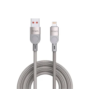 PAWA LEVIN USB A TO LIGHTNING 3.1A BRAIDED CABLE 1.2M GREY TITANIUM PW-12BDC252-GYTT