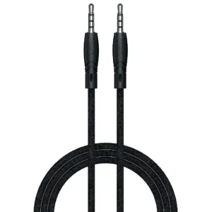 PAWA NYLON BRAIDED 3.5MM TO 3.5MM AUDIO 1.2M CABLE BLACK PW-12BDAUX-BK