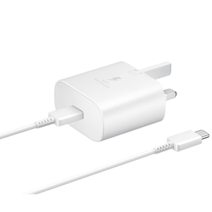 SAMSUNG TRAVEL ADAPTER 25W WITH TYPE C TO TYPE C CABLE WHITE EP-TA800XWEGAE