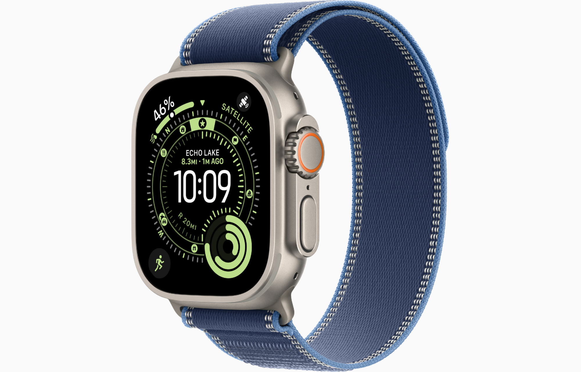 APPLE WATCH ULTRA 3 GPS + CELLULAR 2025 NATURAL TITANIUM CASE WITH BLUE/BRIGHT BLUE TRAIL LOOP S/M MEWR4
