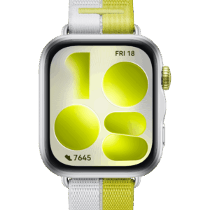 HUAWEI WATCH FIT 5 SILVER ALUMINUM ALLOY CASE GREEN-GRAY NYLON STRAP NKI-B19 55020HRG