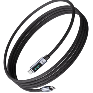 Upgrade your charging and data transfer setup with the BLUPEBBLE POWERFLOW 240W USB-C to USB-C Braided Cable.