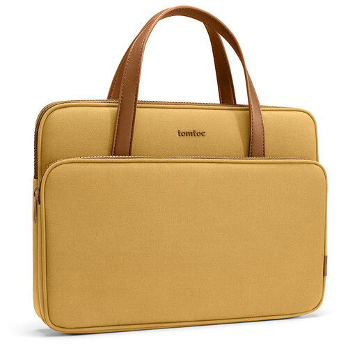 Carry your tech in style with the TOMTOC Versatile A11 14 Inch Laptop Handbag in vibrant Yellow (Model: A11D3Y1).