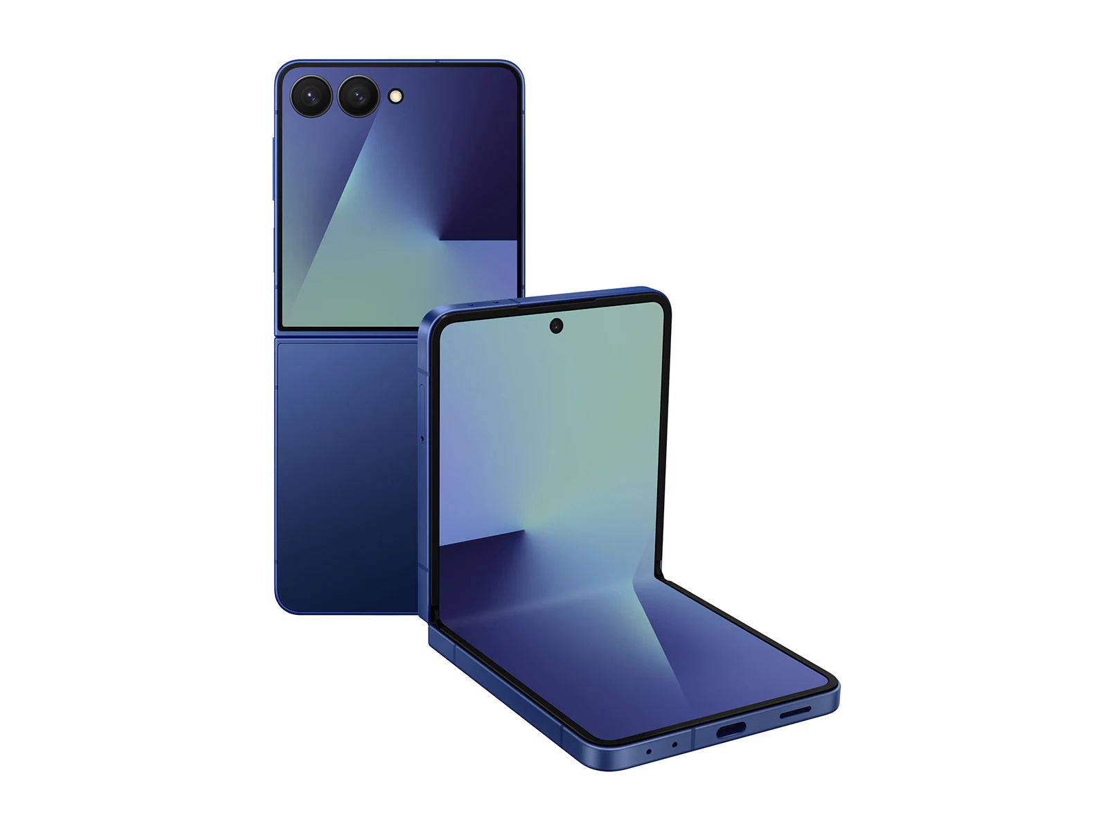 Step into the next generation of mobile technology with the Samsung Galaxy Z Flip 7 5G in the elegant Blue Shadow finish.