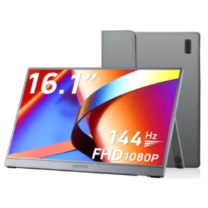 ARZOPA 16 INCH ULTRA SLIM 144HZ FHD 1080P MONITOR GREY Z1FC WITH SLEEVE BAG