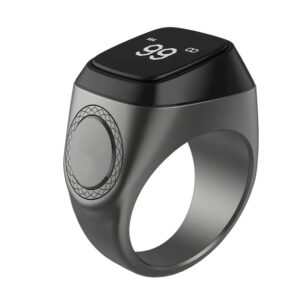 Zikr Ring Qibla Tasbih 20mm Smart Ring Graphite