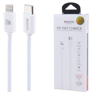 YESIDO USB-C TO LIGHTNING 27W CABLE 1.2M WHITE CA170