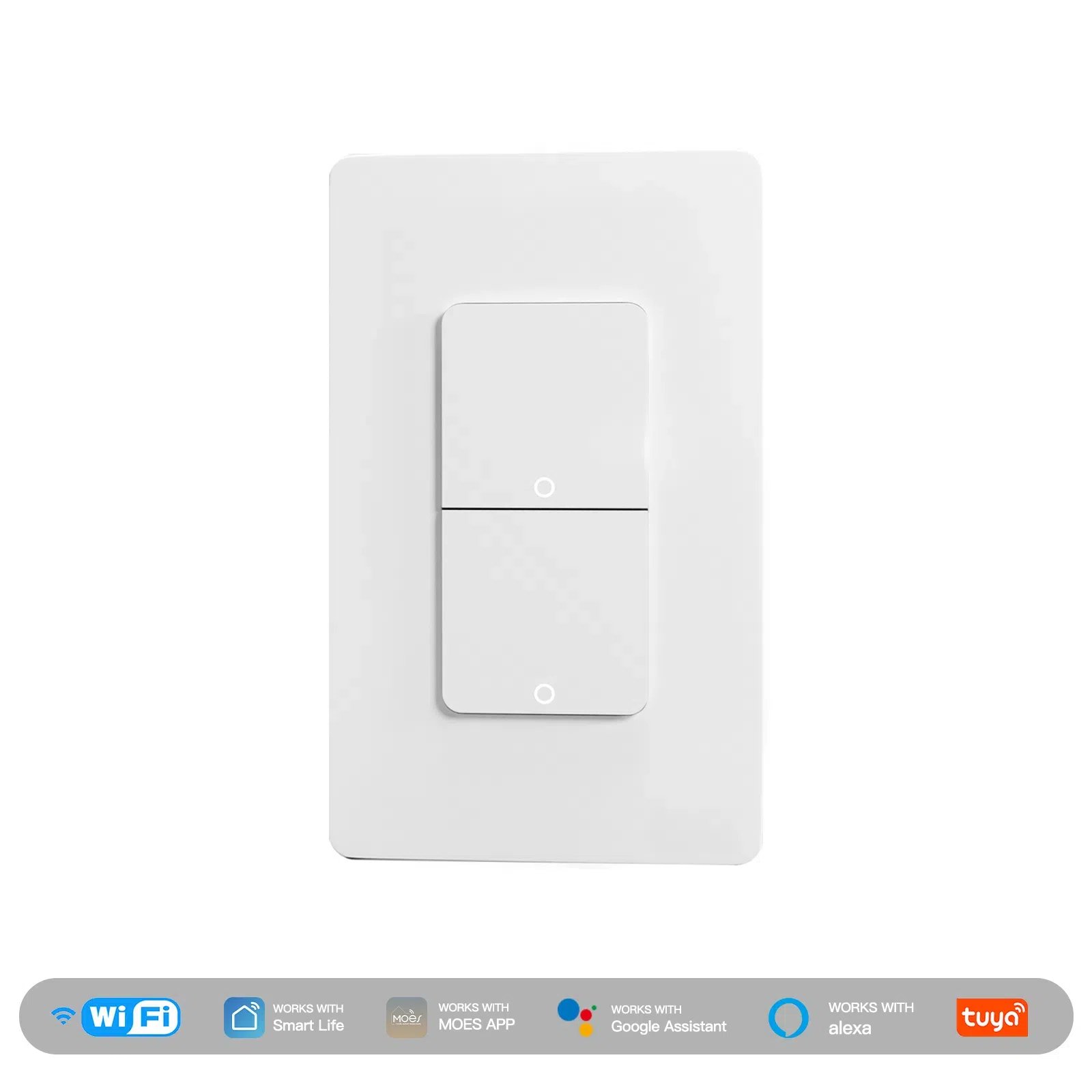 WiFi Smart In-Wall Light Switch (WS-B-US) - White, 1/2/3/4 Gang Options, Push Button, App-Controlled - Image 4