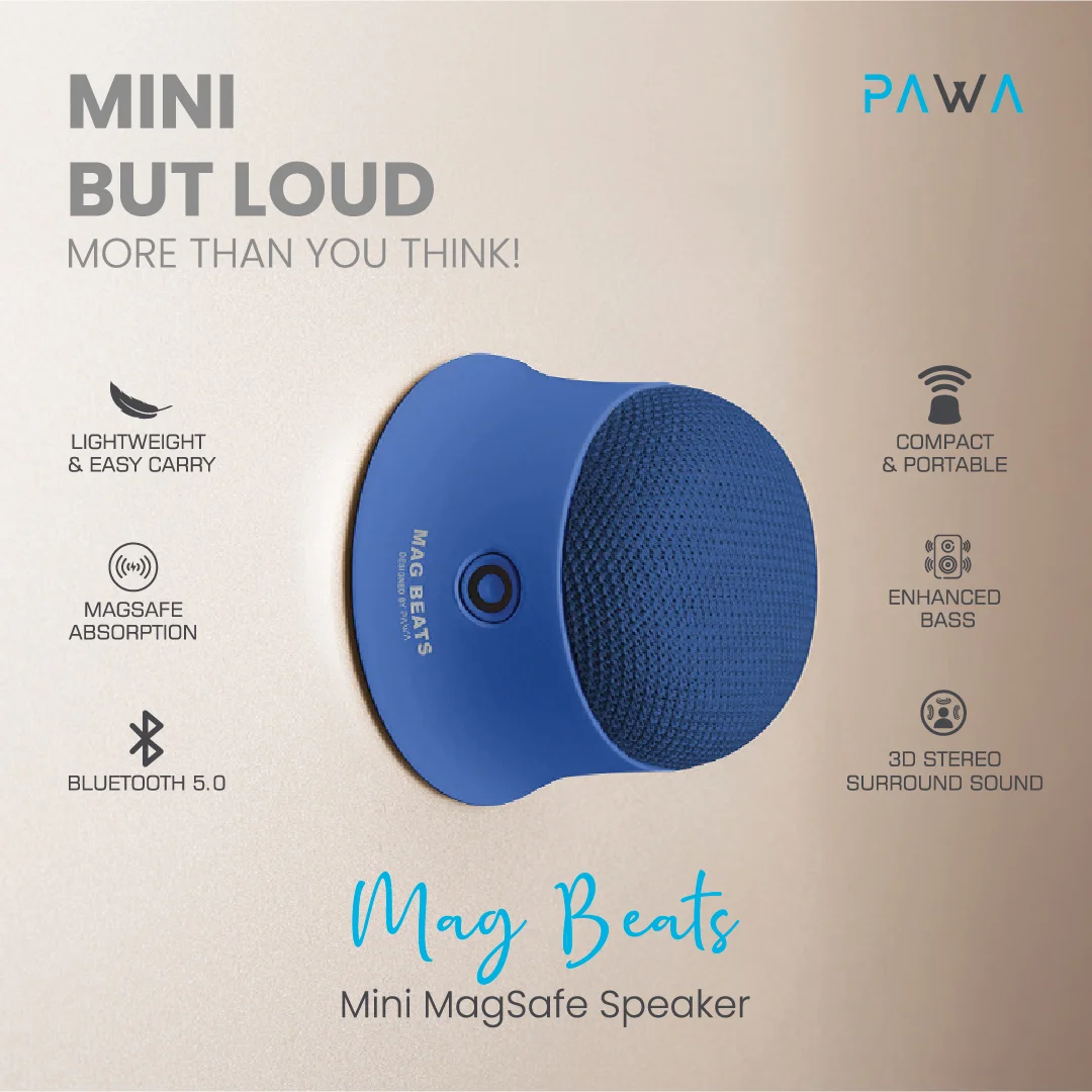 PAWA MAG BEATS MINI MAGSAFE SPEAKER BLUE PW-BTSPKMG2-BU - Image 4