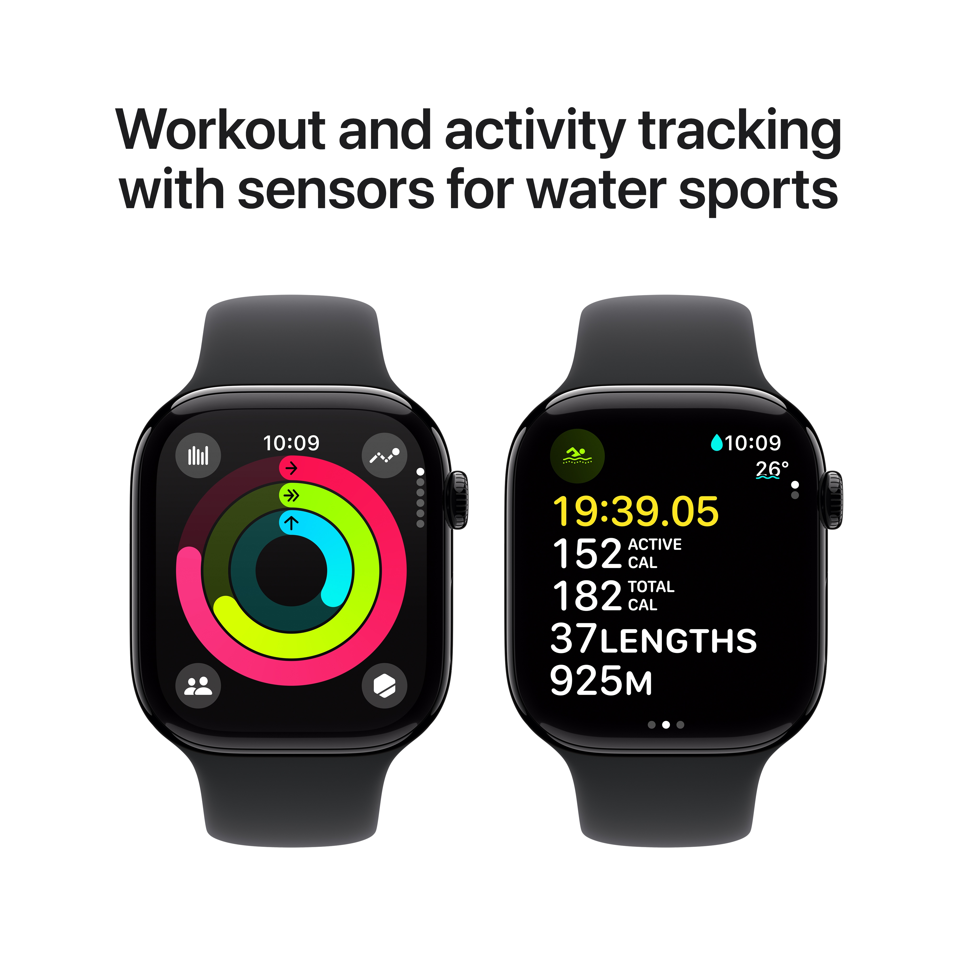 APPLE WATCH SERIES 10 46MM GPS JET BLACK ALUMINIUM WITH BLACK SPORT BAND MWX13 - Image 4