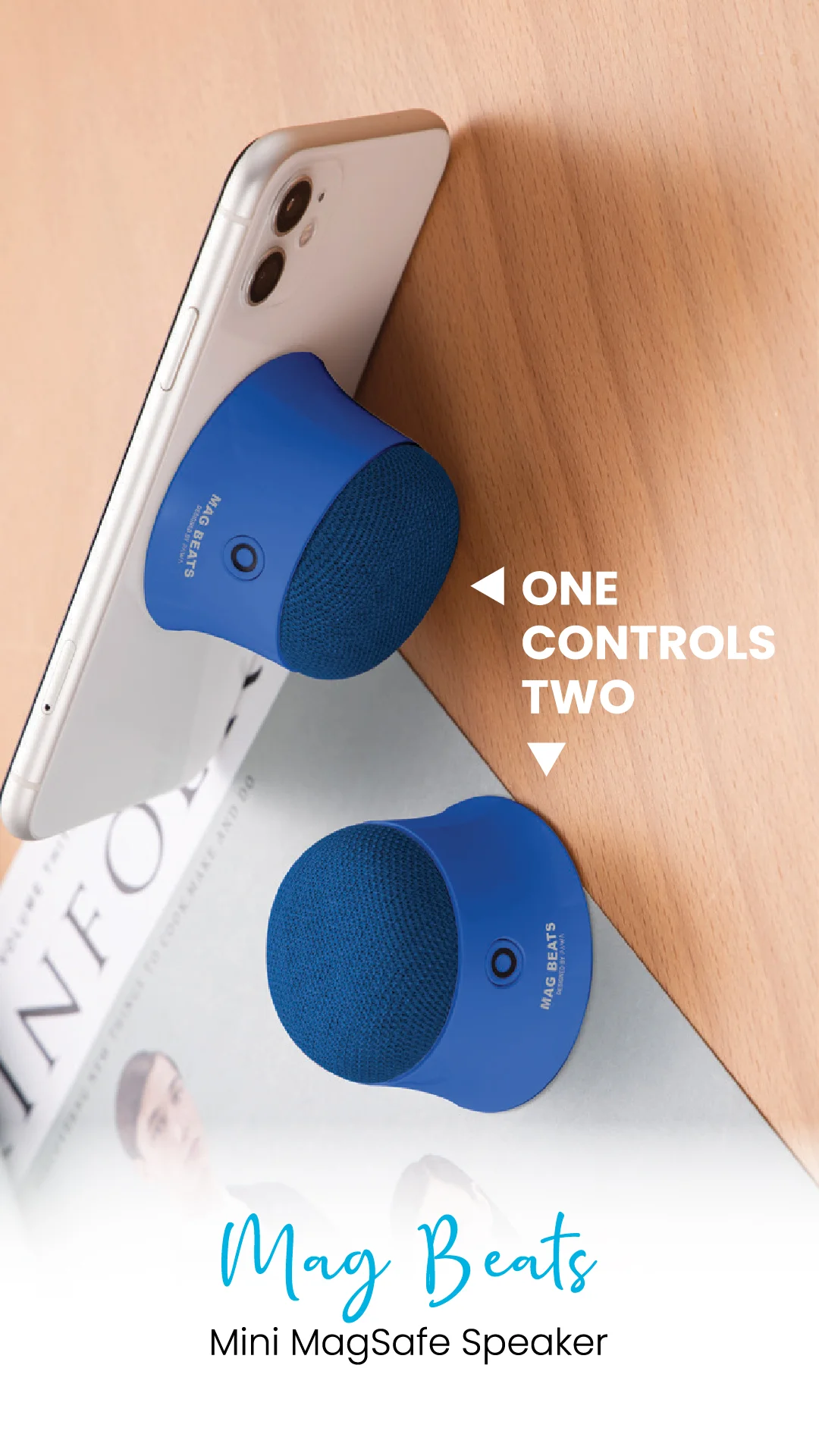 PAWA MAG BEATS MINI MAGSAFE SPEAKER BLUE PW-BTSPKMG2-BU - Image 3
