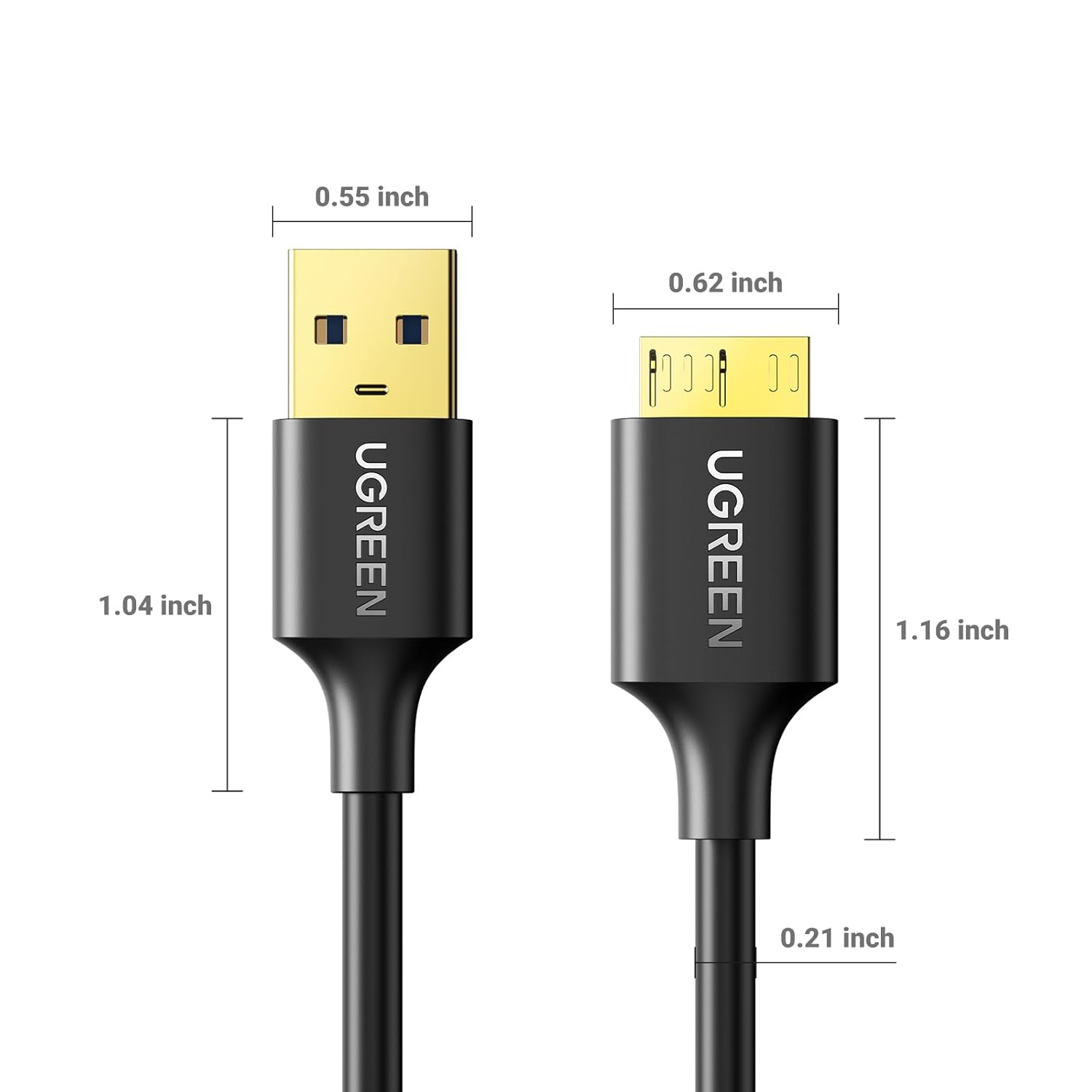 UGREEN USB 3.0 A MALE TO MICRO USB 3.0 MALE CABLE BLACK 2MM 10843 - Image 9