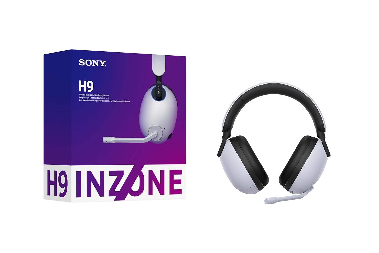 SONY INZONE H9 WIRELESS NOISE CANCELING GAMING HEADSET PS5 WHITE WH-G900N - Image 2