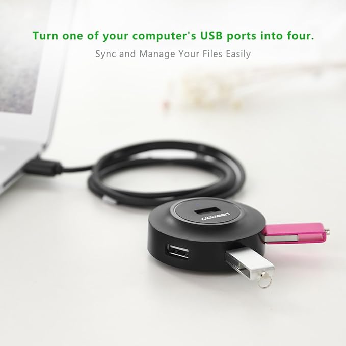 UGREEN USB 2.0 HUB 4 PORTS 1M BLACK 20277 - Image 3