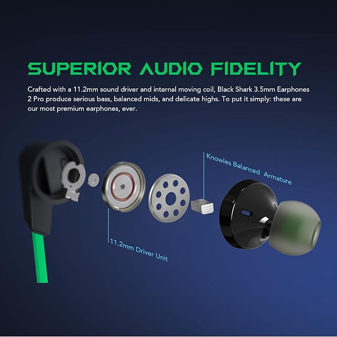 BLACK SHARK 3.5MM EARPHONE PRO GREEN BE10 - Image 3