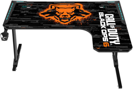 GAMEON CALL OF DUTY RGB FLOWING LIGHT GAMING DESK WITH TABLE MOUSE PAD BLKOPS6-RAPTOR-R - Image 2