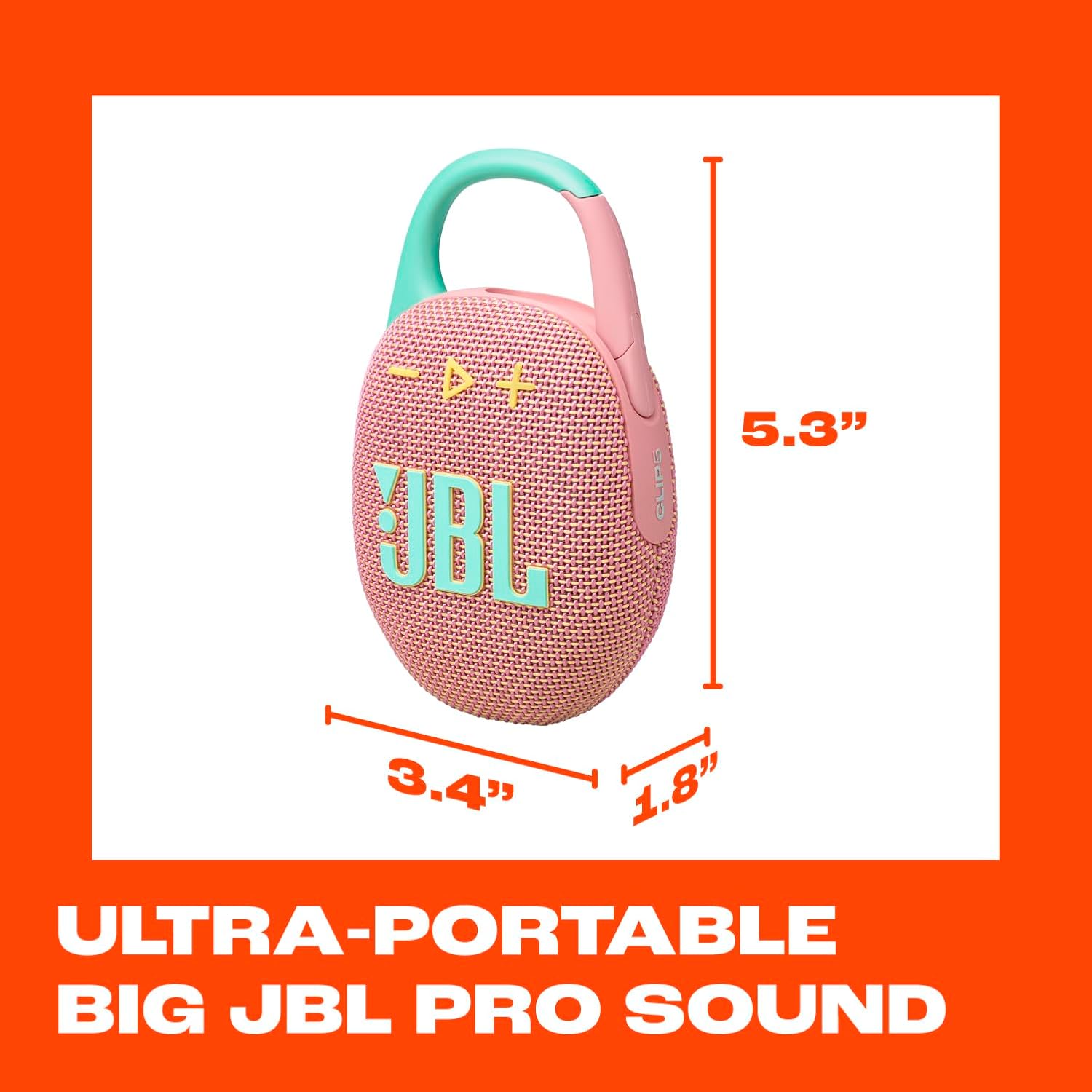 JBL CLIP 5 BLUETOOTH SPEAKER PINK - Image 5