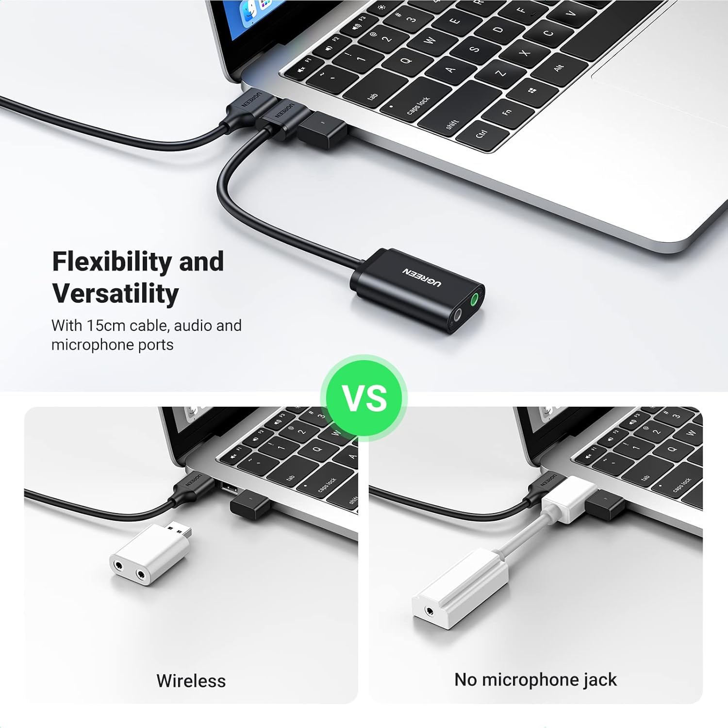 UGREEN USB 2.0 EXTERNAL SOUND ADAPTER BLACK 30724 - Image 6