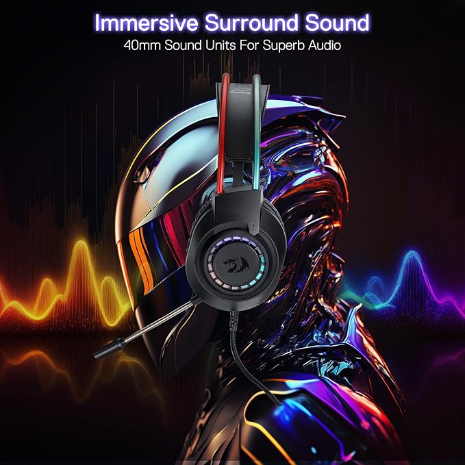 REDRAGON RGB SCREAM WIRED GAMING HEADSET BLACK H231 - Image 2