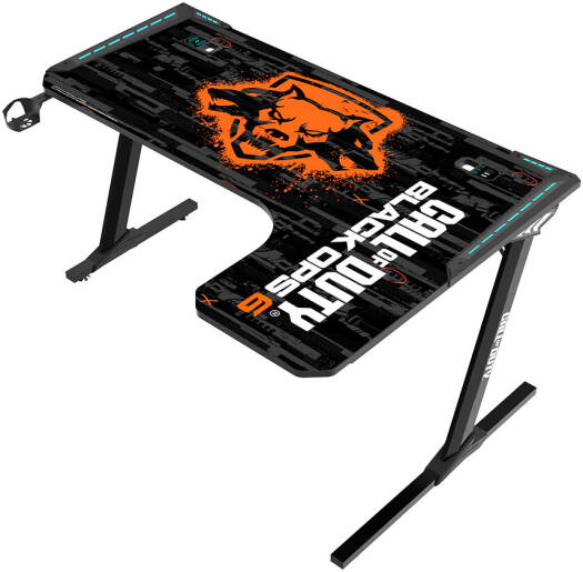 GAMEON CALL OF DUTY RGB FLOWING LIGHT GAMING DESK WITH TABLE MOUSE PAD BLKOPS6-RAPTOR-R - Image 5