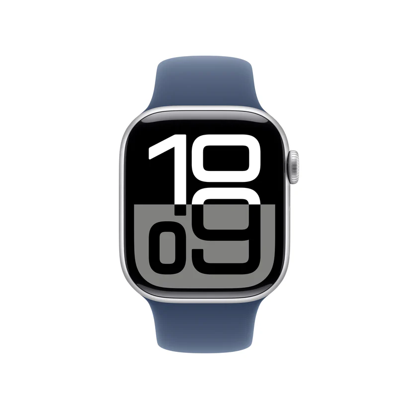 APPLE WATCH SERIES 10 42MM GPS SILVER ALUMINIUM CASE WITH DENIM SPORT BAND MWWC3 - Image 2