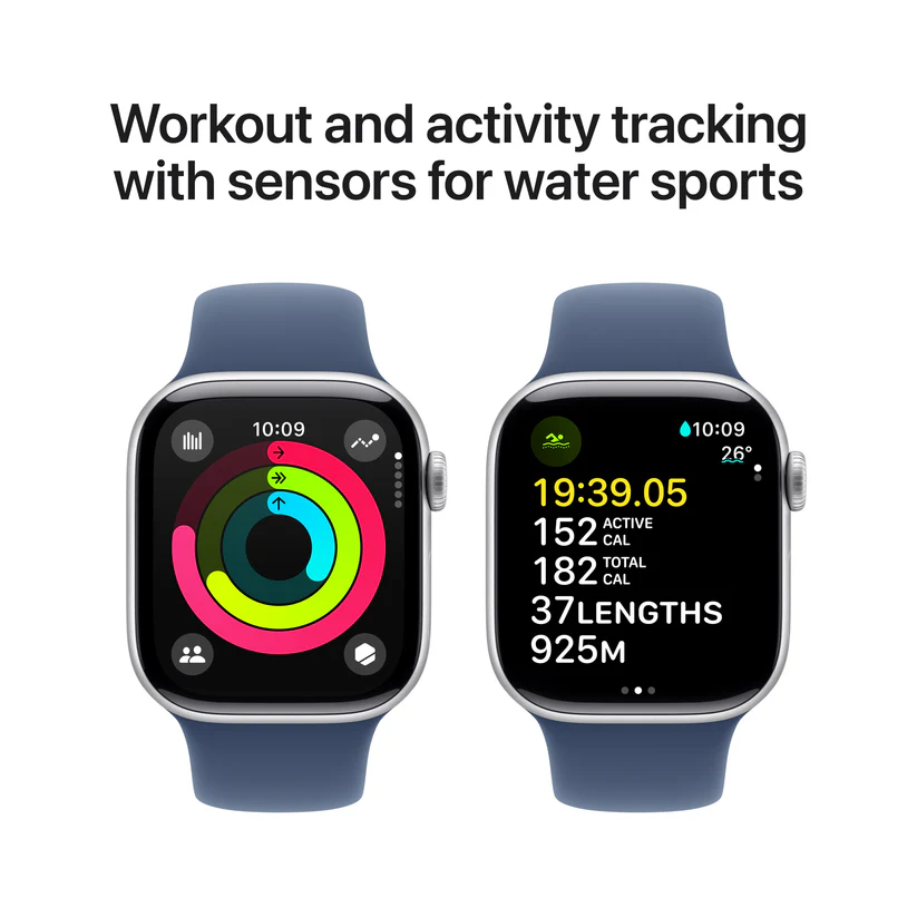 APPLE WATCH SERIES 10 42MM GPS SILVER ALUMINIUM CASE WITH DENIM SPORT BAND MWWC3 - Image 4