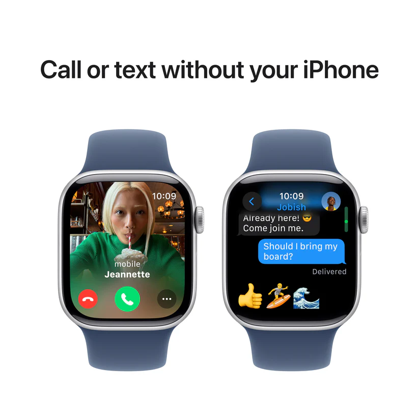 APPLE WATCH SERIES 10 42MM GPS SILVER ALUMINIUM CASE WITH DENIM SPORT BAND MWWC3 - Image 7