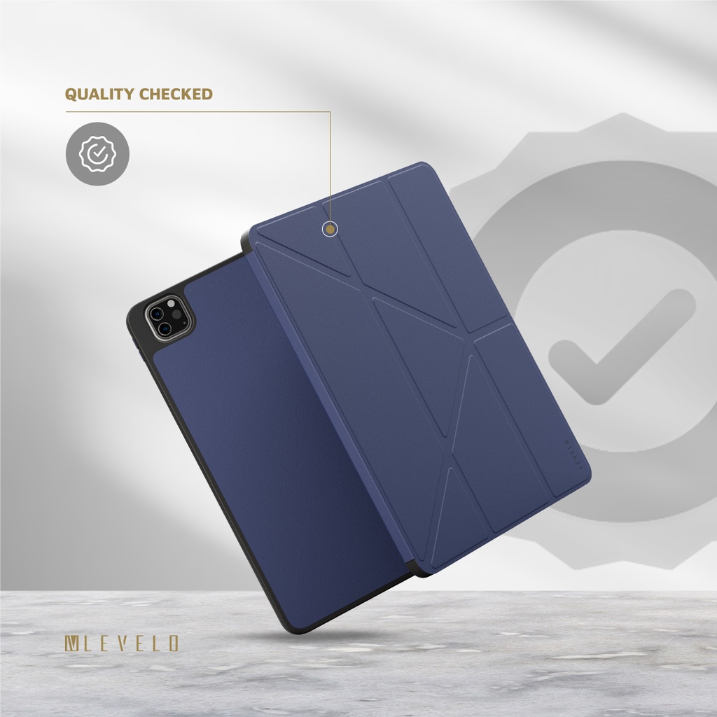 LEVELO ELEGANTE IPAD AIR 10.2 HYBRID LEATHER MAGNETIC CASE BLUE LVLELGP12BU - Image 5