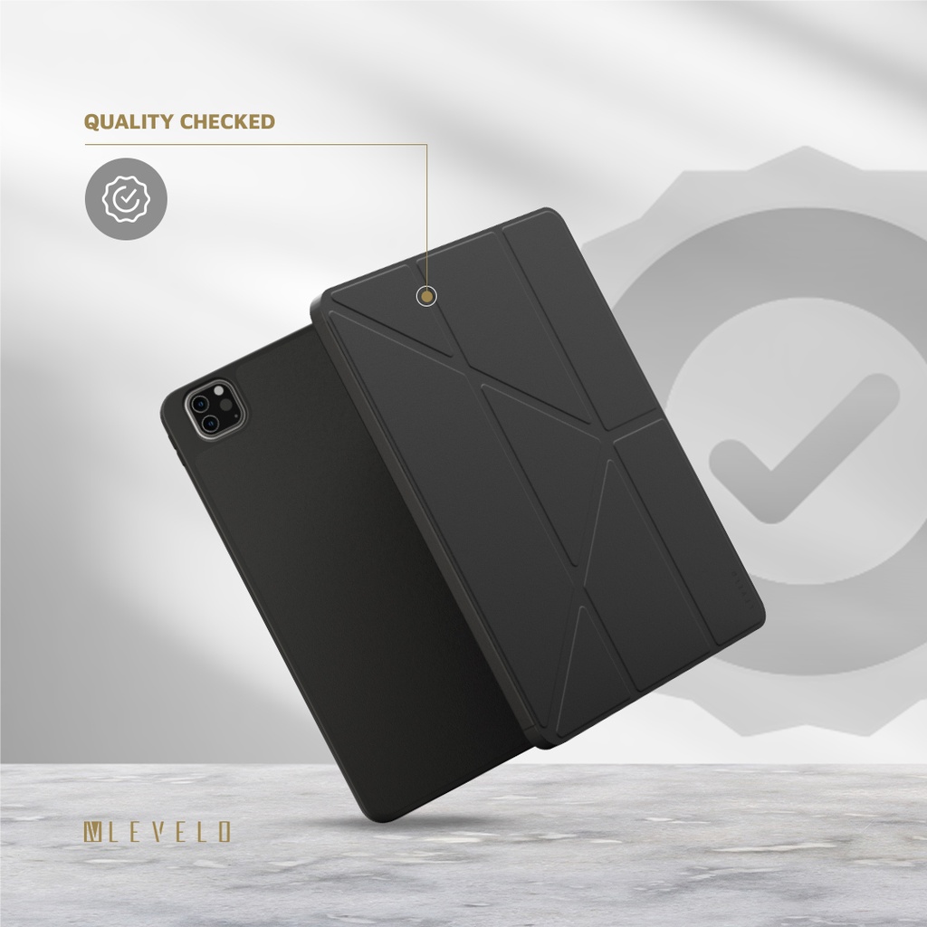 LEVELO ELEGANTE IPAD AIR 10.2 HYBRID LEATHER MAGNETIC CASE BLACK LVLELGP12BK - Image 5