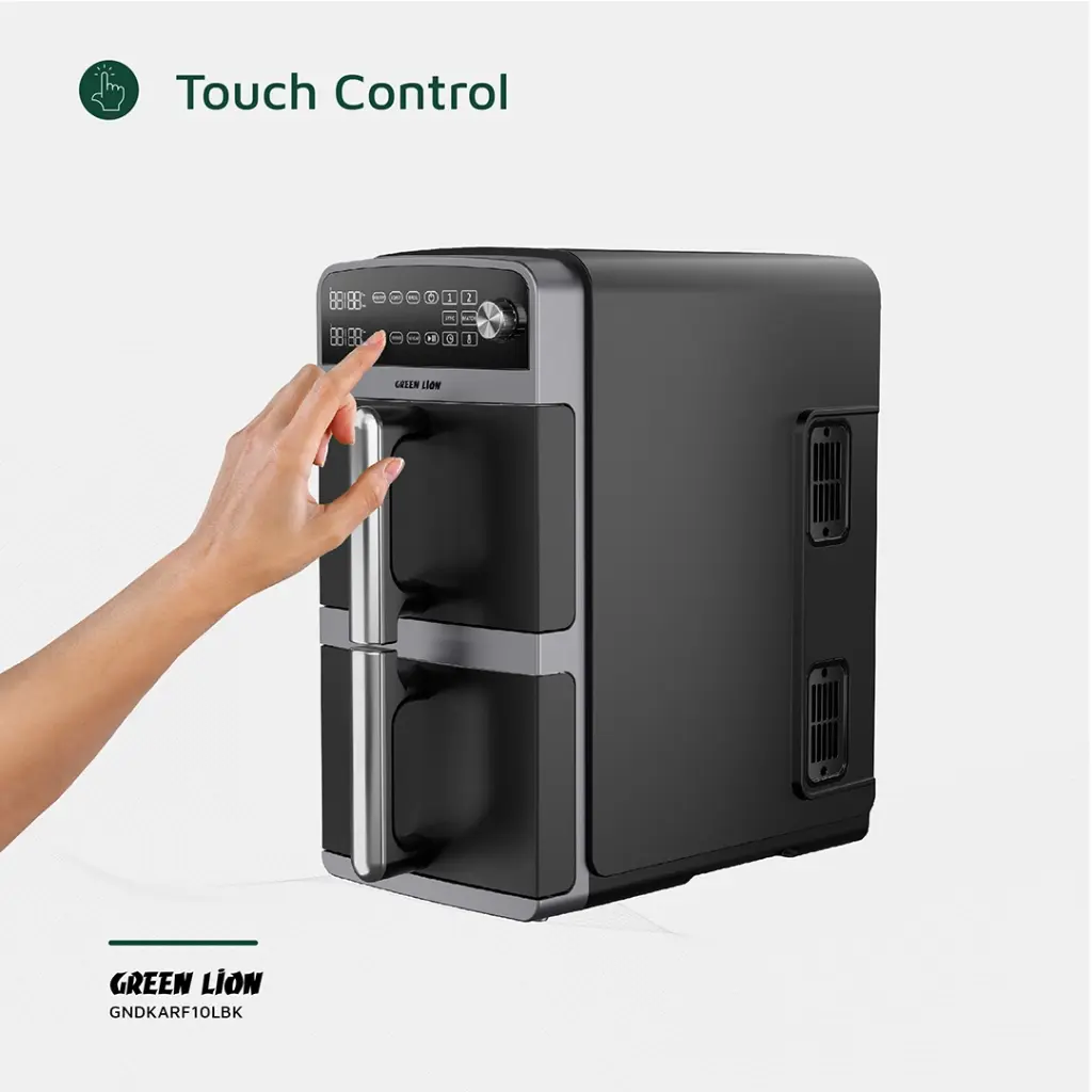 GREEN LION DOUBLE DECKER AIR FRYER 10L BLACK GNDKARF10LBK - Image 4