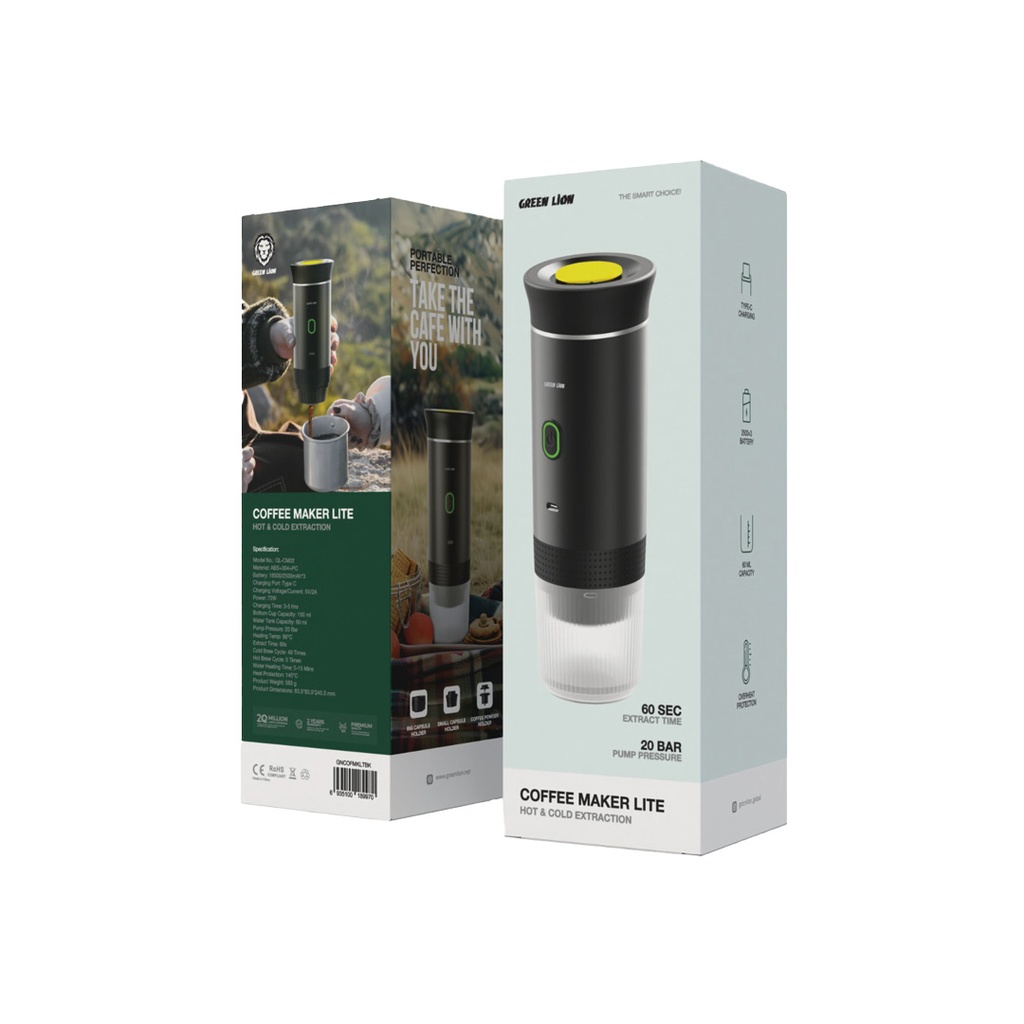 GREEN LION COFFEE MAKER LITE BLACK GNCOFMKLTBK - Image 2
