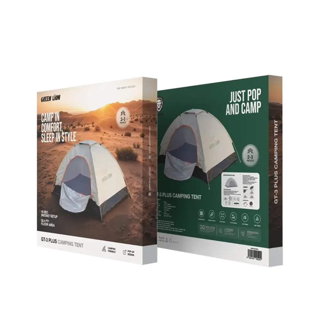 GREEN LION CAMPING TENT BEIGE GT3-PLUS GNGT3PSTBG - Image 2