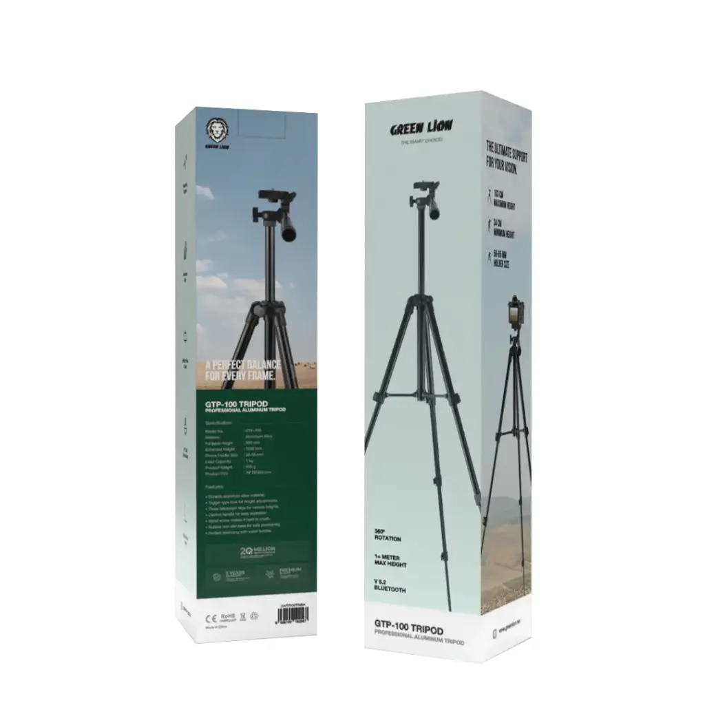 GREEN LION GTP-100 TRIPOD PROFESSIONAL ALUMINUM BLACK GNTP100TRIBK - Image 2