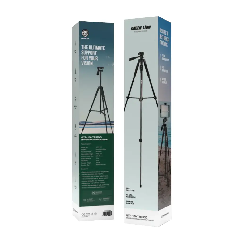 GREEN LION GTP-150 TRIPOD PROFESSIONAL ALUMINUM BLACK GNTP150TRIBK - Image 2