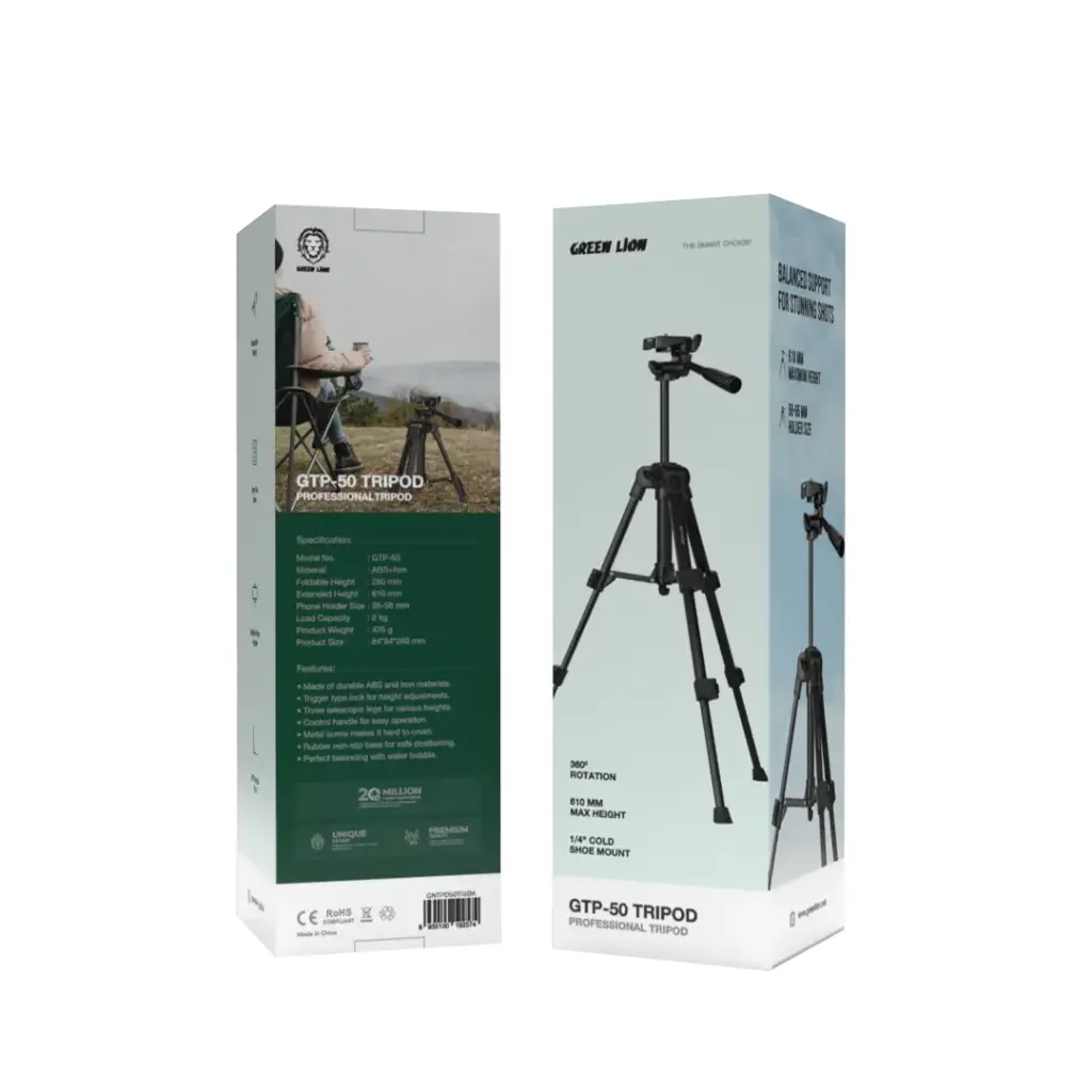 GREEN LION GTP-50 TRIPOD PROFESSIONAL ALUMINUM BLACK GNTPD50TRIBK - Image 2