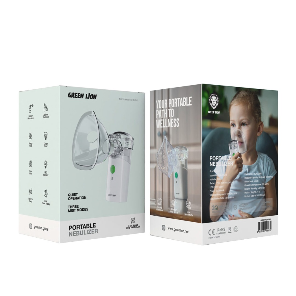 GREEN LION PORTABLE NEBULIZER WHITE GNPORNEBUWH - Image 2
