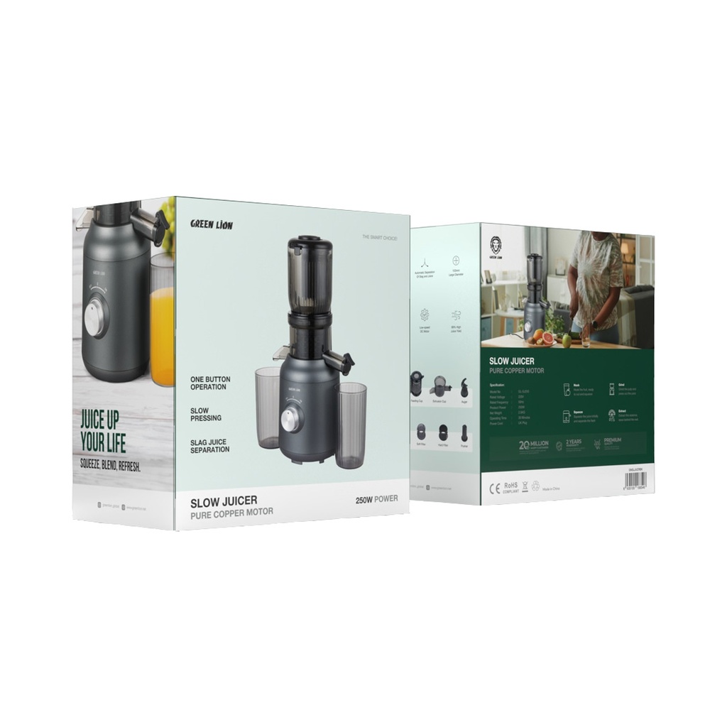 GREEN LION SLOW JUICER PURE COPPER MOTOR BLACK GNSLJUCRBK - Image 2