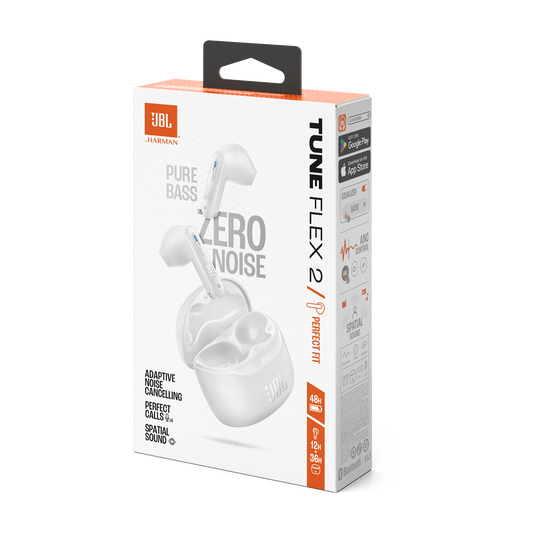 JBL TUNE FLEX 2 TRUE WIRELESS NOISE CANCELLING EARBUDS GHOST WHITE - Image 10