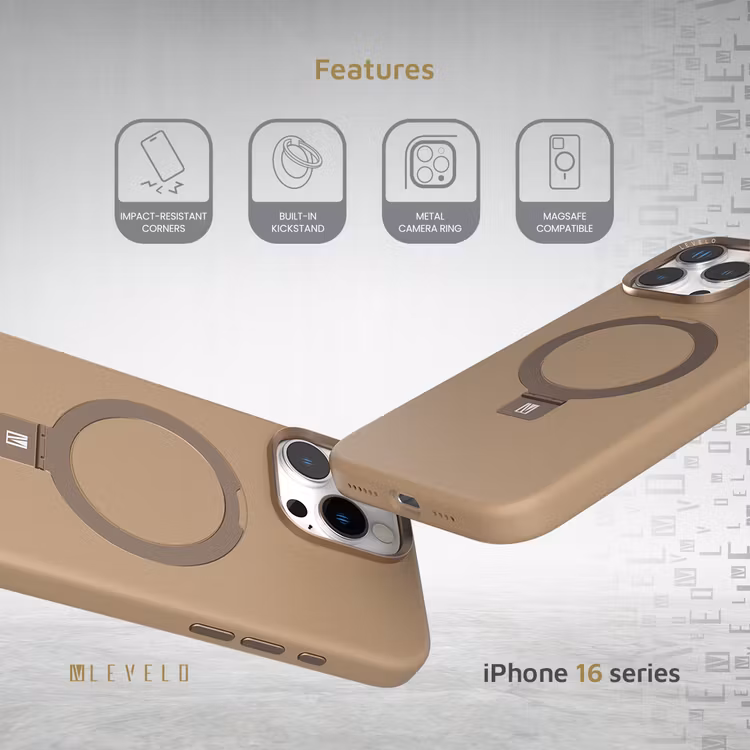 LEVELO IPHONE 16 PRO IRIS PRO MAGSAFE LIQUID SILICONE CASE ROSE GOLD LVL-IPSC-16P-RSGD - Image 6