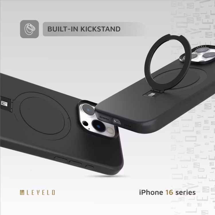 LEVELO IPHONE 16 PRO IRIS PRO MAGSAFE LIQUID SILICONE CASE BLACK LVLIPSC16PBK - Image 3