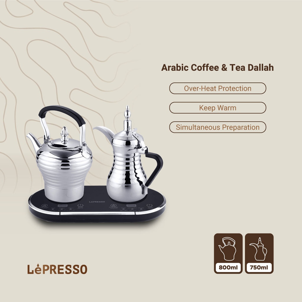 LEPRESSO ARABIC COFFEE AND TEA DALLAH 800W SILVER - Image 4