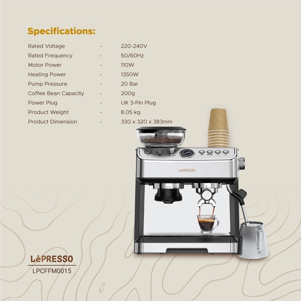LEPRESSO ADVANCED ESPRESSO MACHINE LP015-LPCFFM0015 - Image 5