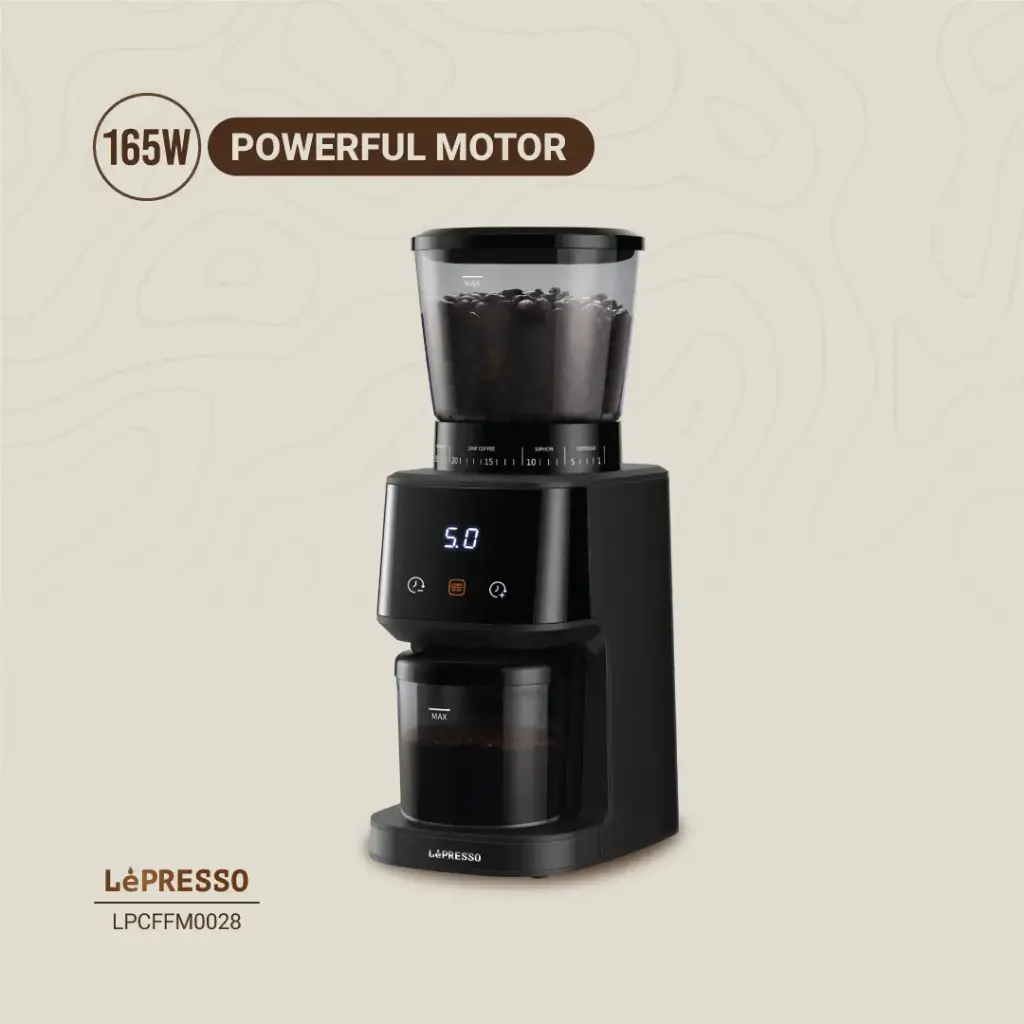LEPRESSO CONICAL BURR GRINDER BLACK LPCFFM0028 - Image 5