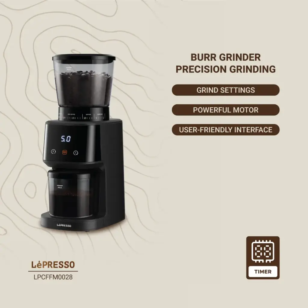 LEPRESSO CONICAL BURR GRINDER BLACK LPCFFM0028 - Image 3