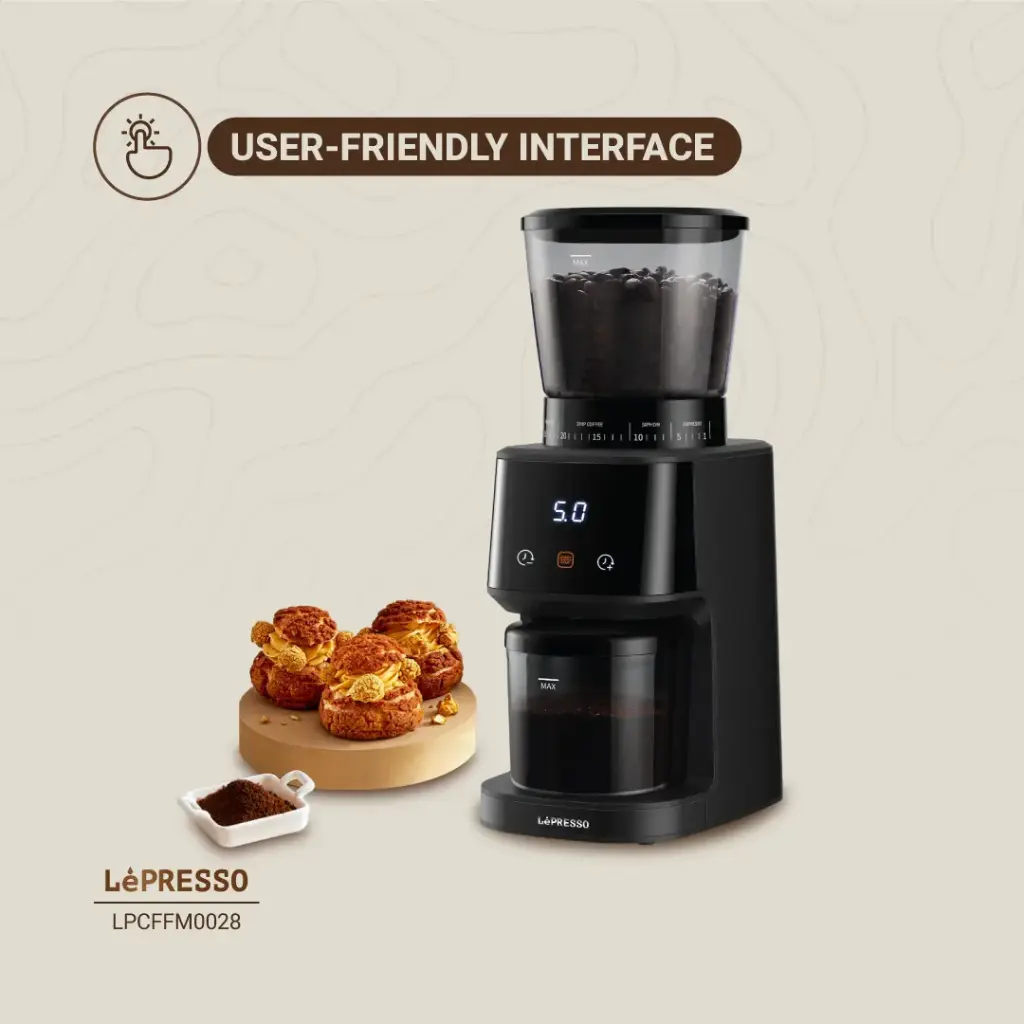 LEPRESSO CONICAL BURR GRINDER BLACK LPCFFM0028 - Image 6