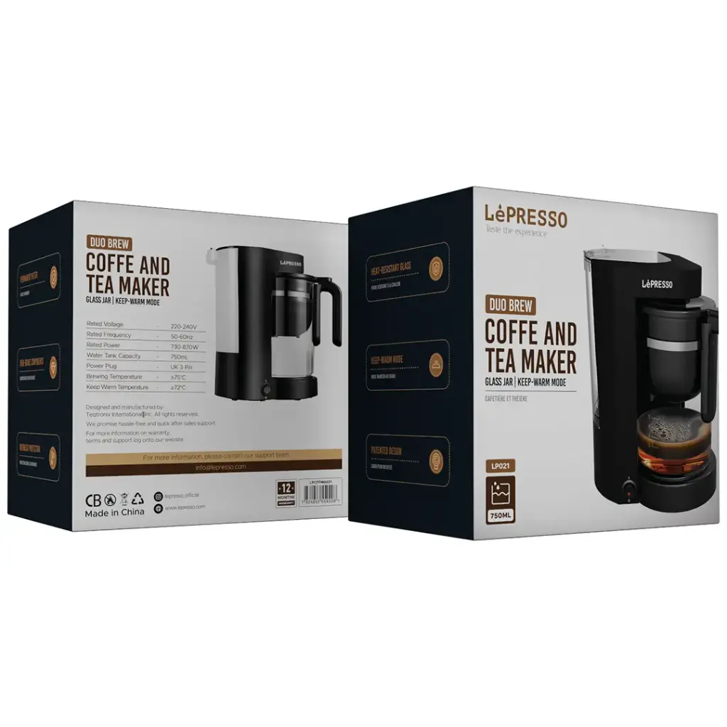 LEPRESSO DUO BREW COFFEE AND TEA MAKER BLACK LPCFFM0021 - Image 3